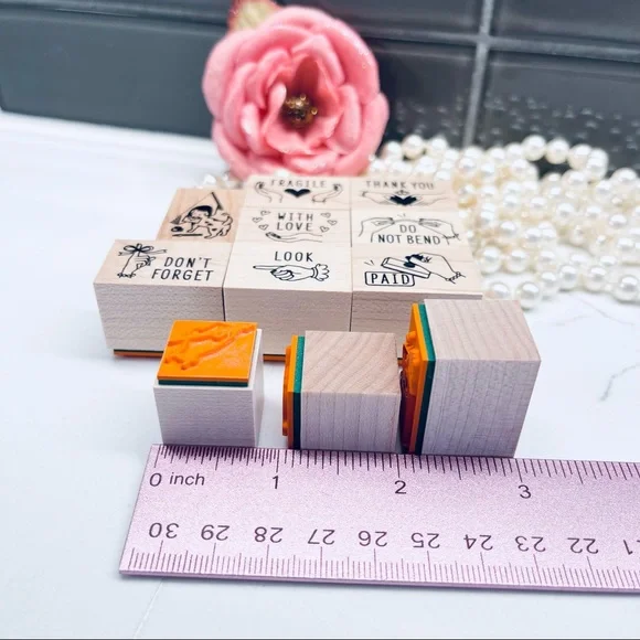 Love for analogue, Hand Signs wood rubber stamps 11pcs set (Made in Japan)